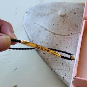 Gold and Black 'Be Kind' Bracelet